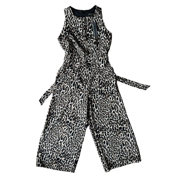 NWT Banana Republic Women’s Leopard Print Crop Wide Leg Sleeveless Jumpsuit, 2 - Picture 2 of 13